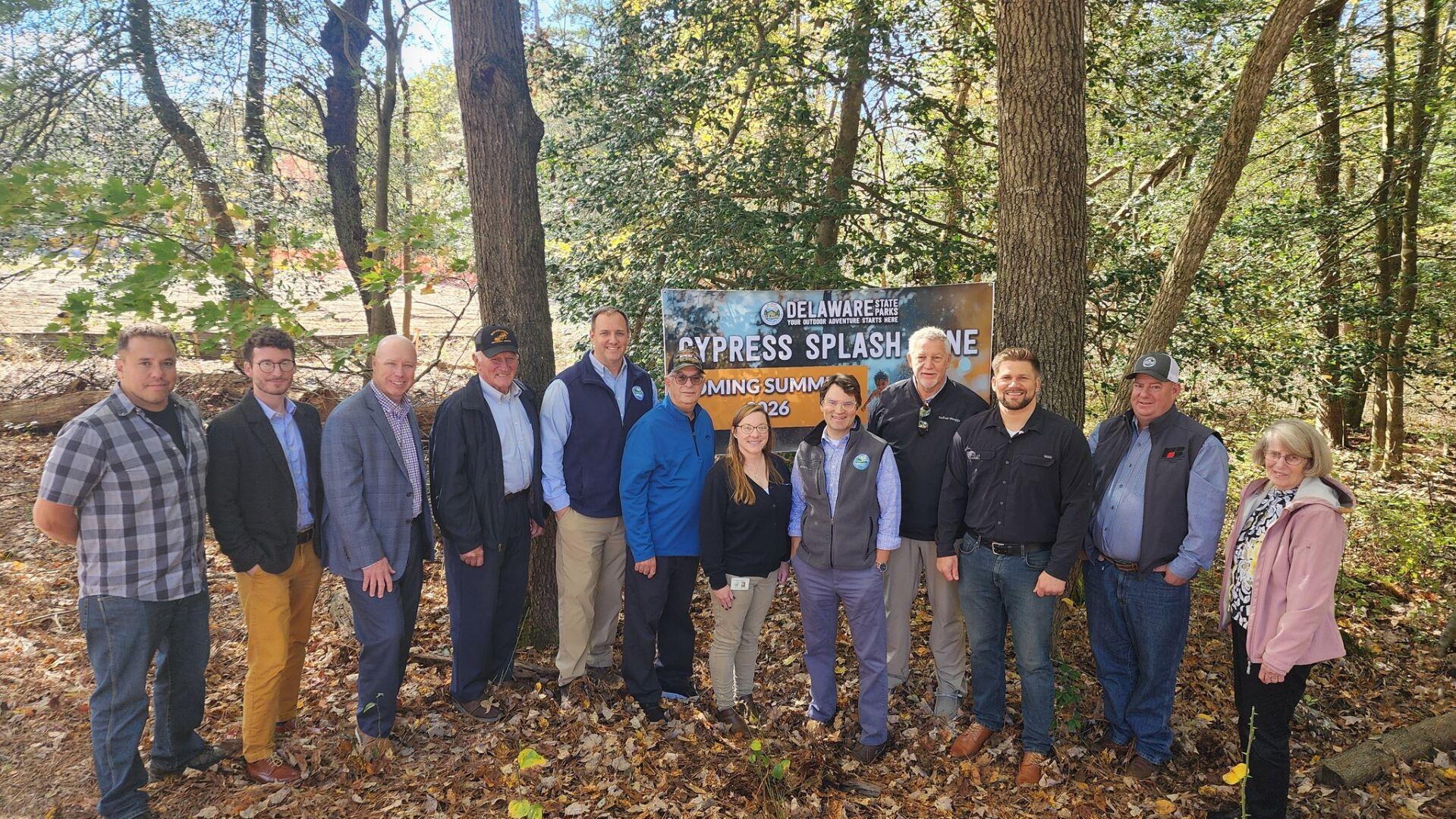 Ground broken for new splash zone at Trap Pond State Park